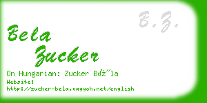 bela zucker business card
